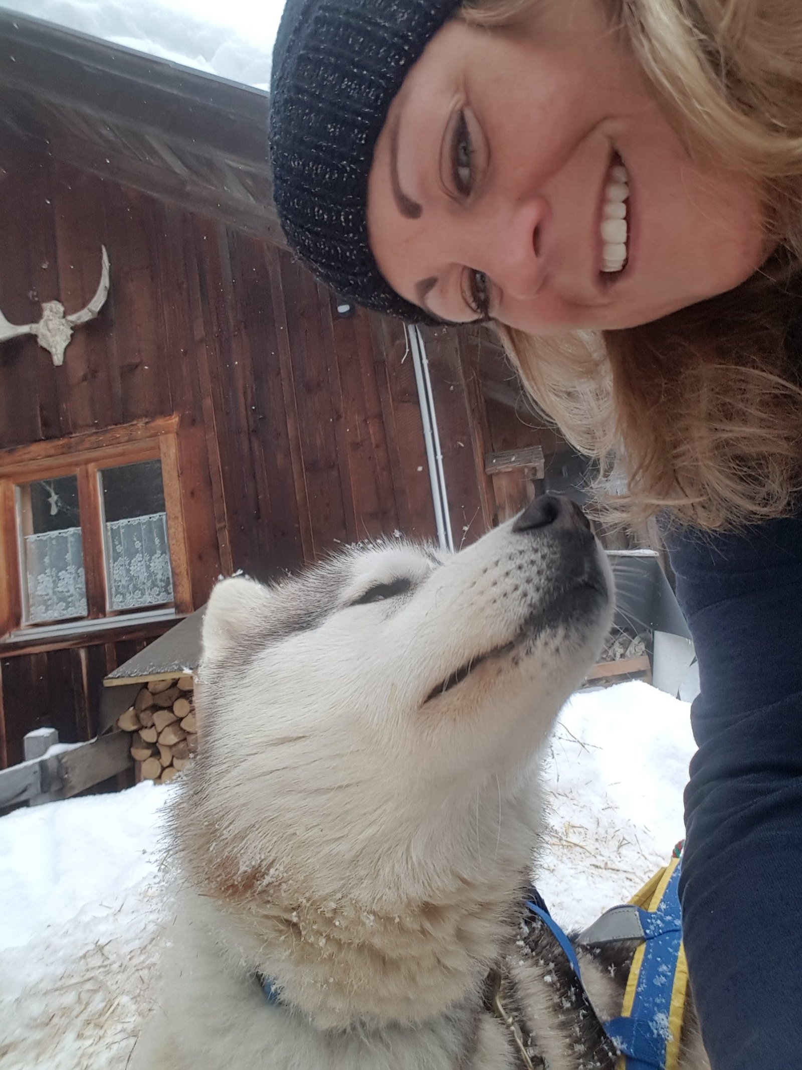 Chantal met een husky